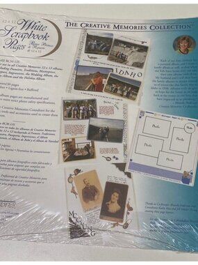 Creative Memories 12x12 Old style WHITE page Refill 15 Sheet Scrapbook Pages